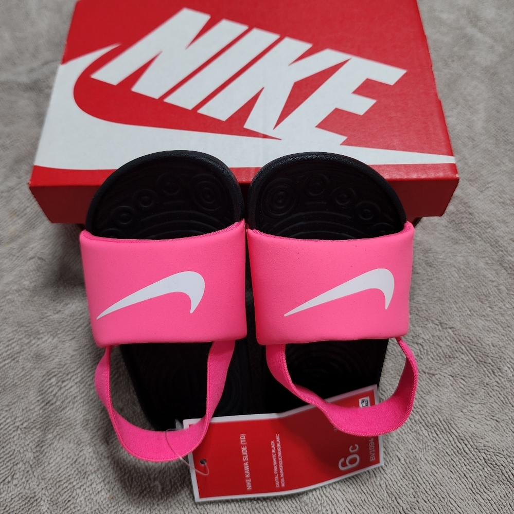 Pink NIKE kawa sandals for girls